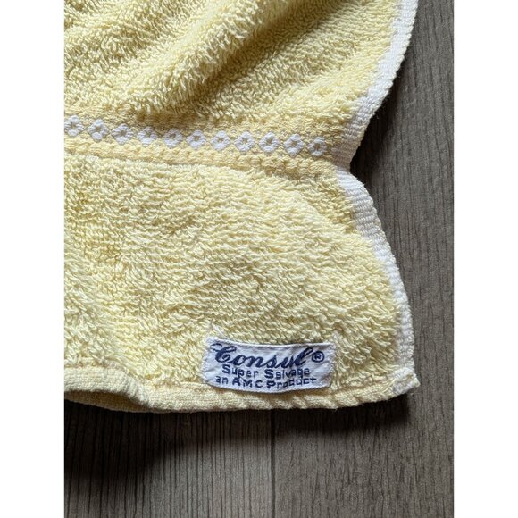 Vintage Yellow Cotton Bath Towel By Consul Super Savage Retro Home Décor - Picture 3 of 7